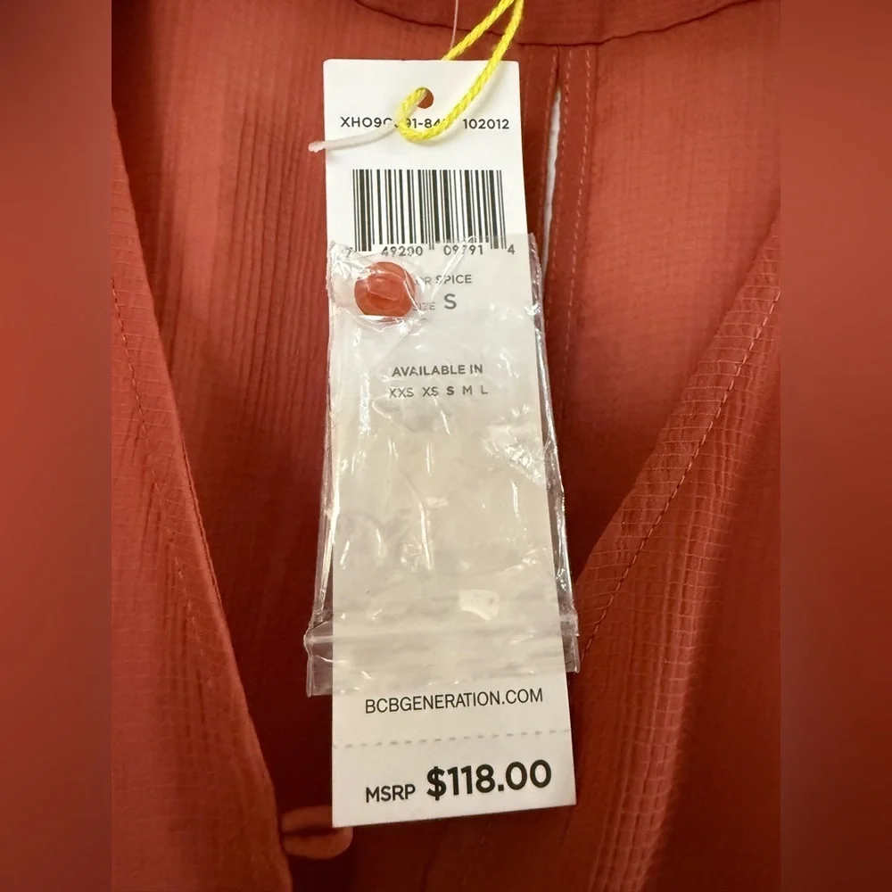 BCBGeneration Rust-Orange Button Front Romper - Picture 4 of 6
